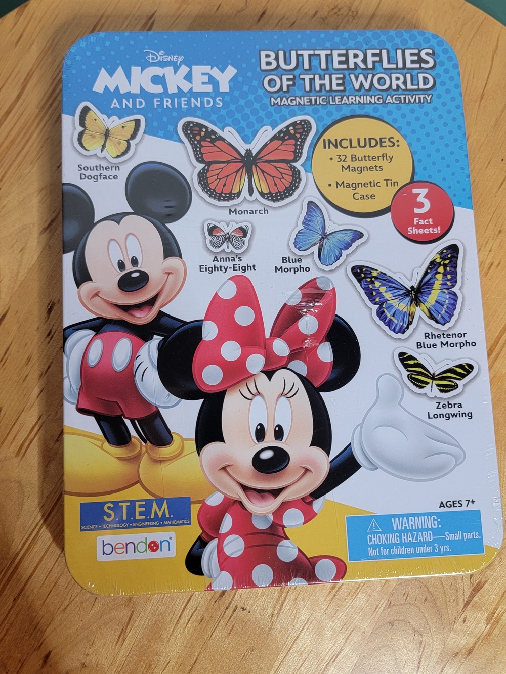Bendon Disney Mickey and Friends Butterflies of the World Magnetic Activity Tin